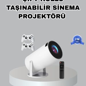 Taşınabilir Projeksiyon Cihazı 4K Destekli Wi-Fi Kablosuz Ekran Yansıtma