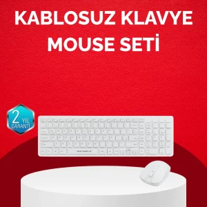 Tam Boy Kablosuz Klavye Mouse Seti - Gelişmiş Bağlantı ve Sessiz Performans