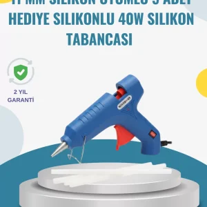 5 Silikon Hediyeli 40W Sıcak Silikon Tabancası Pratik Güçlü Kullanım