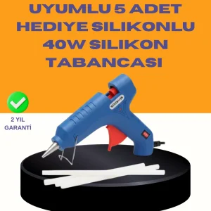 40W Sıcak Mum Silikon Tabancası 5 Silikon Hediyeli Hızlı Yapıştırma