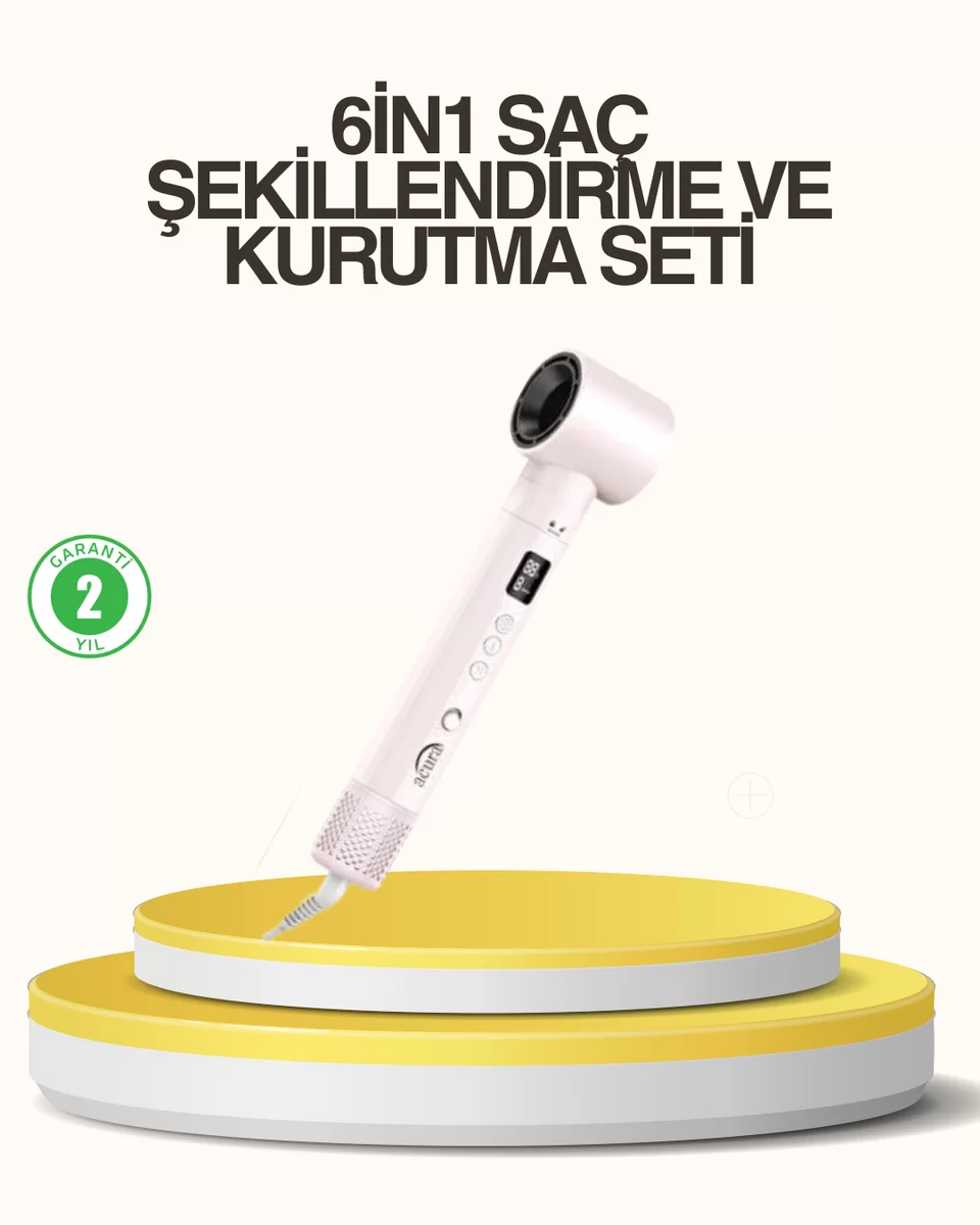 Motorlu LCD Ekranlı Saç Şekillendirme Seti