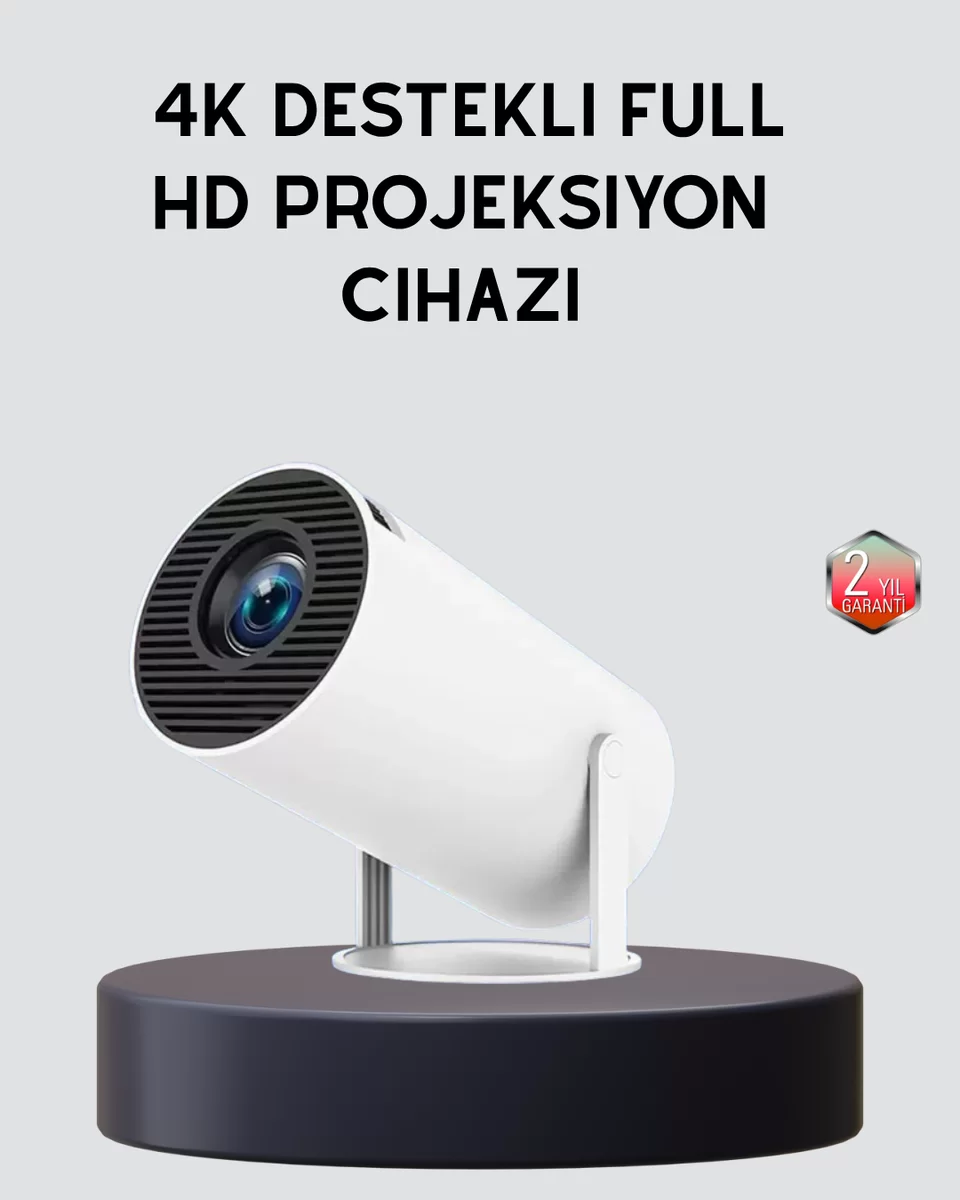 Ev Sineması Projeksiyon Cihazı – 160 ANSI Lümen 4K Uyumlu ve Kablosuz Görüntü Aktarımı