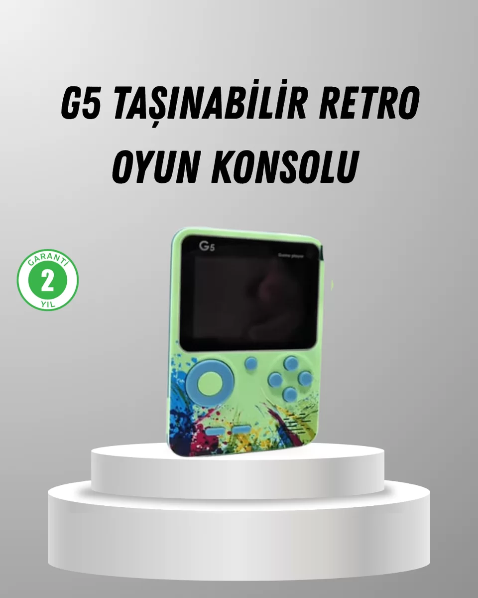 500 Oyunlu G5 Retro Mini Oyun Konsolu 3 İnç Ekran ve TV Desteği