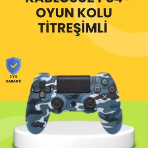 PS4 Uyumlu Kablosuz Oyun Kolu Ergonomik Çift Titreşimli