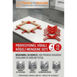Profesyonel METAL Köşe Mengene Seti 4'lü - 90 Derece 75mm Ahşap Çerçeve Kaynak İşkencesi 723180