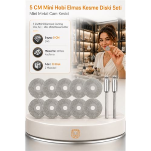 10 ADET 50 mm Elmas Kesici Disk Seti Mini Cam Metal Ahşap Kesme Ucu 723235