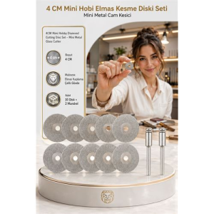 10 ADET 40 mm Elmas Kesici Disk Seti Mini Cam Metal Ahşap Kesme Ucu 723234