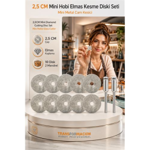10 ADET  25 mm Elmas Kesici Disk Seti Mini Cam Metal Ahşap Kesme Ucu 723232