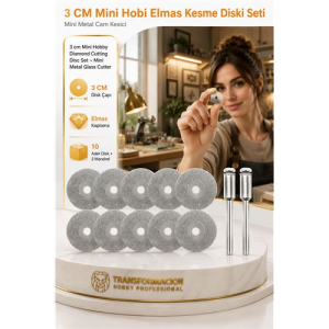 10 ADET  30  mm Elmas Kesici Disk Seti Mini Cam Metal Ahşap Kesme Ucu 723233