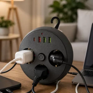 Ev Ofis İçin Çoklu Priz 3 Priz 3 USB Type C Güvenli Enerji Yönetimi