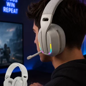 Kablosuz Bluetooth Kulaklık RGB Işıklı Mikrofonlu Stereo Kulaküstü Kulaklık