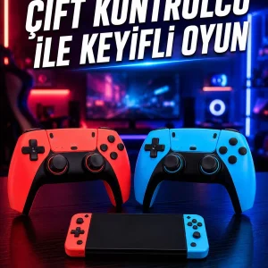 Oyun Konsolu Kablosuz Kontrolcülü Retro Oyun Eğlence Sistemi