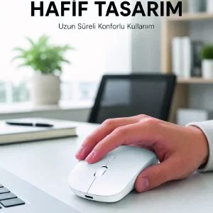 Profesyonel Kablosuz Bluetooth Mouse Çift Modlu Şarjlı Ergonomik Fare